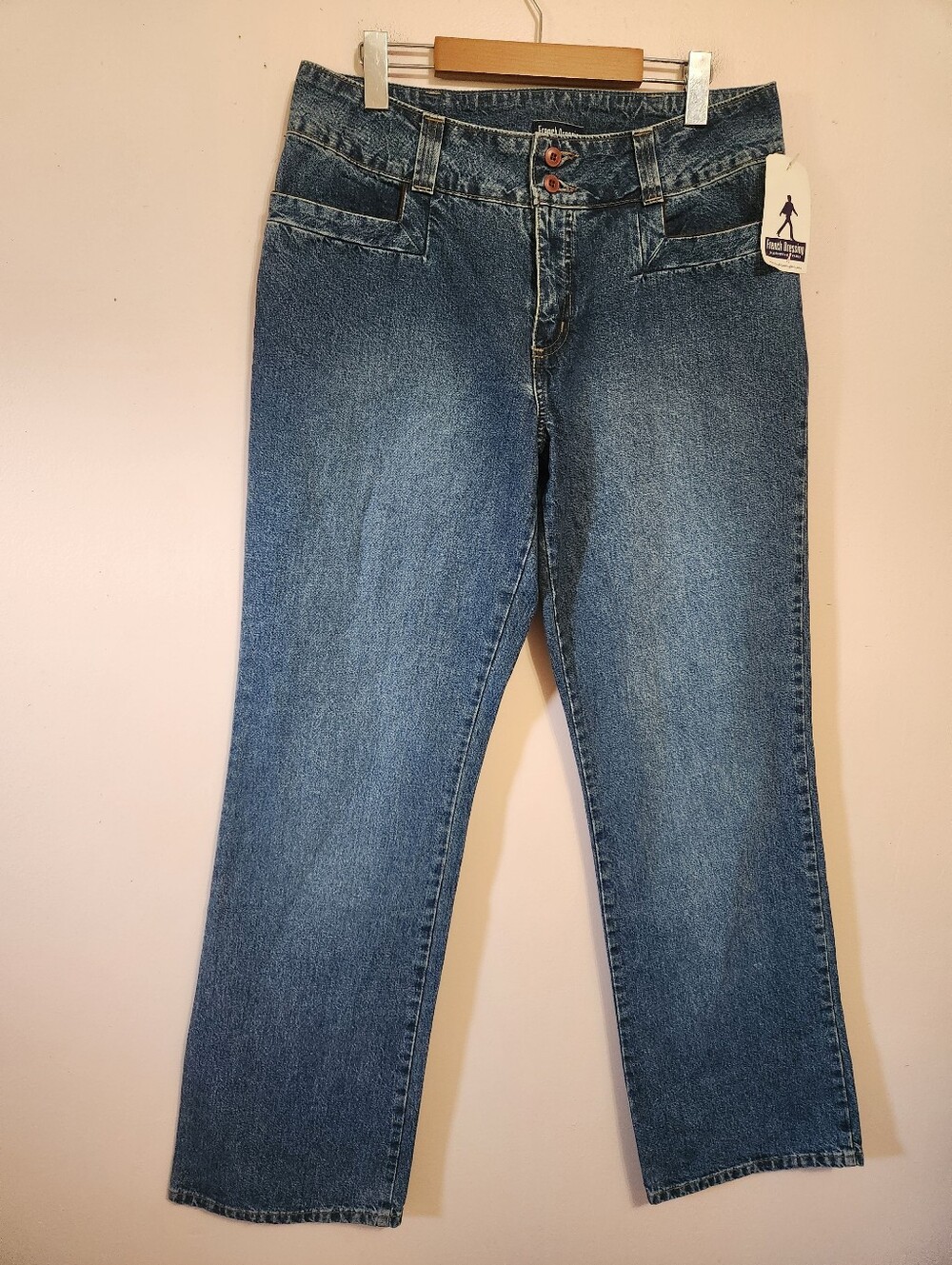 NWT Vintage French Dressing Y2K Low Rise Mitered Flare Jeans Made In Canada 12